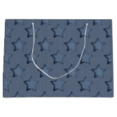 Blaue Sterne Große Geschenktüte (Vorderseite)