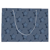 Blaue Sterne Große Geschenktüte (Rückseite)