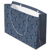 Blaue Sterne Große Geschenktüte (Rückseite Schrägansicht)