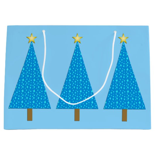 Blaue Sterne Große Geschenktüte (Vorderseite)