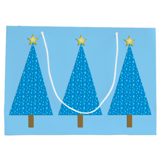 Blaue Sterne Große Geschenktüte (Rückseite)