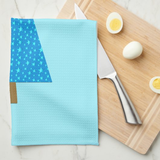 Blaue Sterne Handtuch (Viertel Falte)