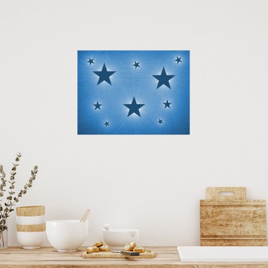 Blaue Sterne im Night Sky Poster (Küche)