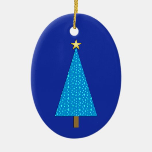Blaue Sterne Keramik Ornament (Vorne)