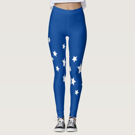 Blaue Sterne Leggings (Vorderseite)