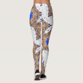 blaue Sterne mehrfarbig Leggings (Rückseite)