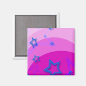 Blaue Sterne mit rosa Magnet (Vorderseite/Rückseite)