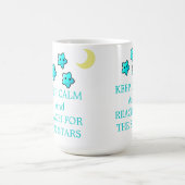 Blaue Sterne mit Sprichwort Kaffeetasse (Mittel)