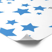 Blaue Sterne Modernes Design Buch Schilder Plakat (Ecke)