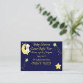 Blaue Sterne, Mond, Schaf-Windeln-Raffelkarten Begleitkarte (Stehend Vorderseite)