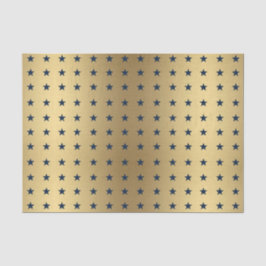 Blaue Sterne-Muster für metallisches Gold Seidenpapier