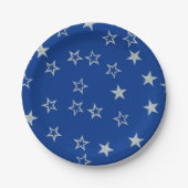 Blaue Sterne Pappteller (Vorderseite)