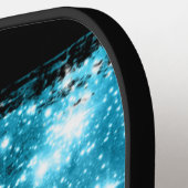 Blaue Sterne Pinselstriche, weißer Skriptname Pickleball Schläger (Linke Seite)