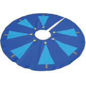 Blaue Sterne Polyester Weihnachtsbaumdecke (Schrägansicht)