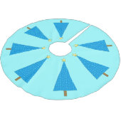 Blaue Sterne Polyester Weihnachtsbaumdecke (Schrägansicht)