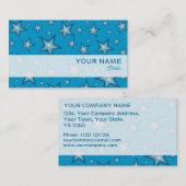 Blaue Sterne Streifen-Visitenkartenvorlage Visitenkarte (Vorne/Hinten)
