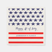 Blaue Sterne und rote Streifen Serviette (Vorderseite)