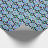 blaue Sterne und schwarzes Ovalpapier Geschenkpapier (Ecke)