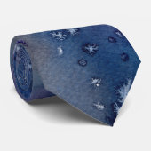 Blaue Sterne Wasserfarbe Abstrakte Kunst Krawatte (Gerollt)