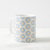 Blaue Sternen-Geometrie Kaffeetasse (Vorderseite Links)