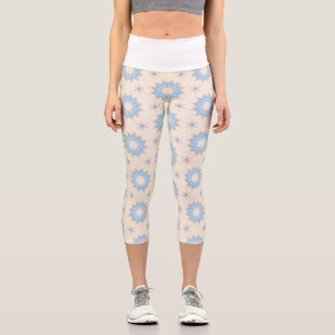 Blaue Sternenburst-Geometrie Capri Leggings