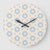 Blaue Sternenexplosion Geometrie Große Wanduhr (Vorderseite)