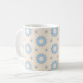 Blaue Sternenexplosion-Geometrie Kaffeetasse (Vorderseite Links)