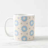 Blaue Sternenexplosion-Geometrie Kaffeetasse (Links)