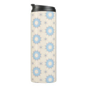 Blaue Sternenexplosion Geometrie Thermosbecher (Nach rechts gedreht)