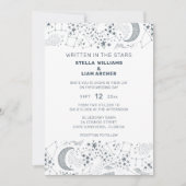 Blaue Sternenmondplatte Hochzeit Einladung (Vorderseite)