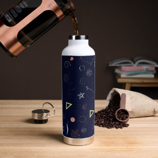 Blaue Sternennacht-Doodle-Edelstahlflasche Trinkflasche