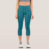 Blaue Sternexplosion Capri Leggings (Vorderseite)