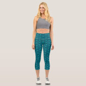 Blaue Sternexplosion Capri Leggings (Vorderseite)