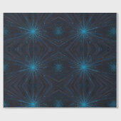 Blaue Sternexplosion Geschenkpapier (Flach)
