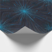 Blaue Sternexplosion Geschenkpapier (Ecke)