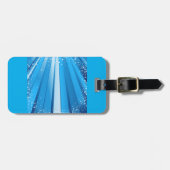 Blaue Sternexplosion mit leuchtenden Lichtstrahlen Gepäckanhänger (Vorderseite horizontal)