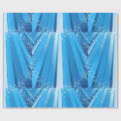 Blaue Sternexplosion mit leuchtenden Lichtstrahlen Geschenkpapier (Flach)