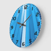 Blaue Sternexplosion mit leuchtenden Lichtstrahlen Große Wanduhr (Winkel)