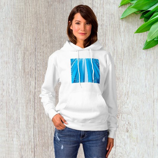 Blaue Sternexplosion mit leuchtenden Lichtstrahlen Hoodie