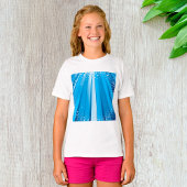 Blaue Sternexplosion mit leuchtenden Lichtstrahlen T-Shirt