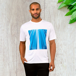 Blaue Sternexplosion mit leuchtenden Lichtstrahlen T-Shirt