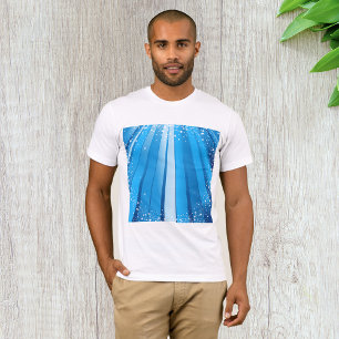 Blaue Sternexplosion mit leuchtenden Lichtstrahlen T-Shirt