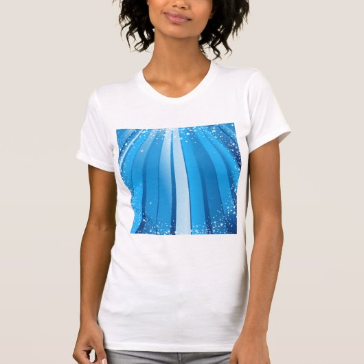 Blaue Sternexplosion mit leuchtenden Lichtstrahlen T-Shirt (Vorderseite)