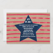 Blaue Sternstreifen am 4. Juli Einladung (Vorderseite)