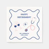 Blaue Stethoskop Krankenschwester Ruhestandsparty Serviette (Vorderseite)