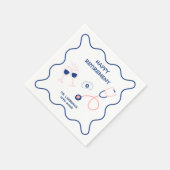 Blaue Stethoskop Krankenschwester Ruhestandsparty Serviette (Ecke)