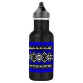 Blaue Stickerei Edelstahlflasche (Rechts)