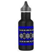 Blaue Stickerei Edelstahlflasche (Links)