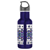 Blaue Stickerei Edelstahlflasche (Rückseite)