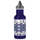 Blaue Stickerei Edelstahlflasche (Links)